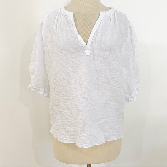 Joie 100% cotton gauze slightly oversized top with pleated shoulders - Picture 1 of 5